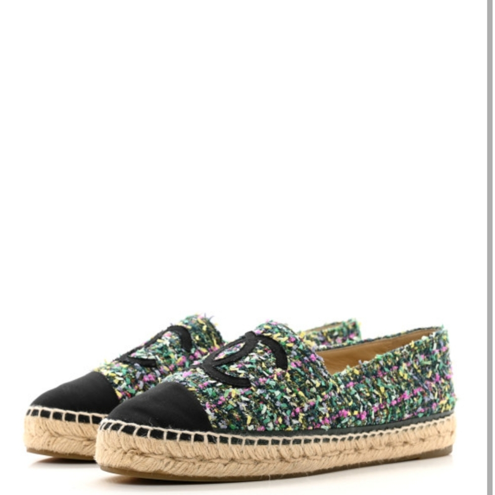 *SOLD* Chanel Rainbow Tweed Espadrilles size 38